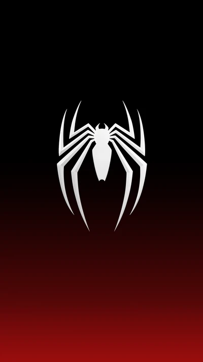 Symmetrical Spider Symbol on a Dark Gradient Background