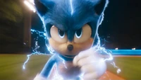 Sonic the Hedgehog in Dynamic Motion with Electric Energy