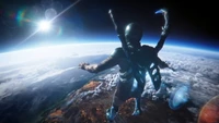 Blue Beetle Soars Above Earth in Epic Cinematic Moment