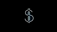 dollar, neon sign, black background, amoled, 5k wallpaper