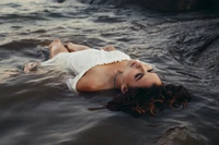 model, sea, hair, water, beauty