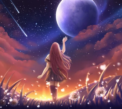 Reaching for Dreams Under a Starry Sky