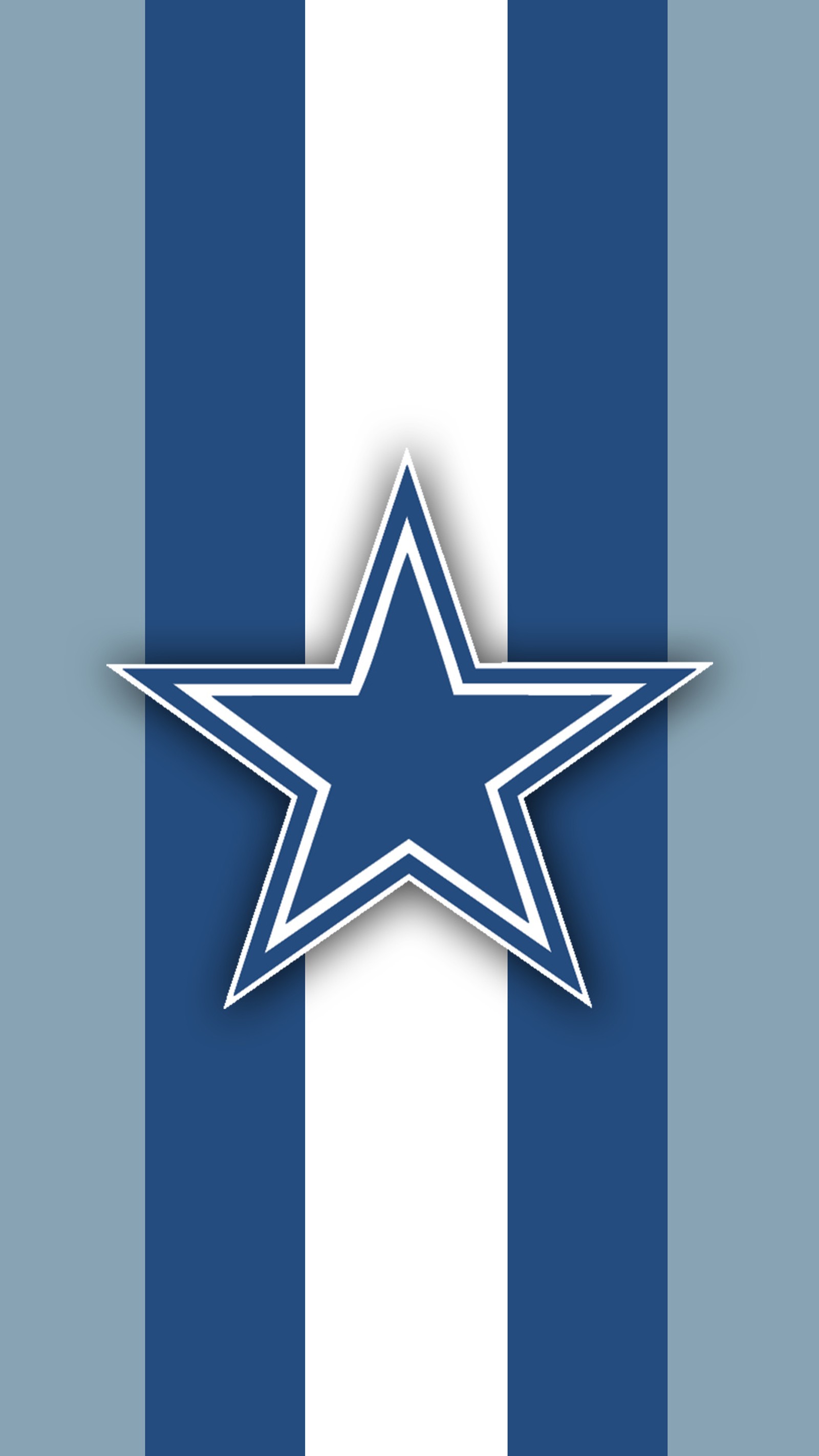 Close de uma estrela em um fundo listrado azul e branco (limpo, vaqueiros, dallas, nfl, romo)