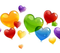 Colorful Heart Balloons Celebrating Love on Valentine's Day