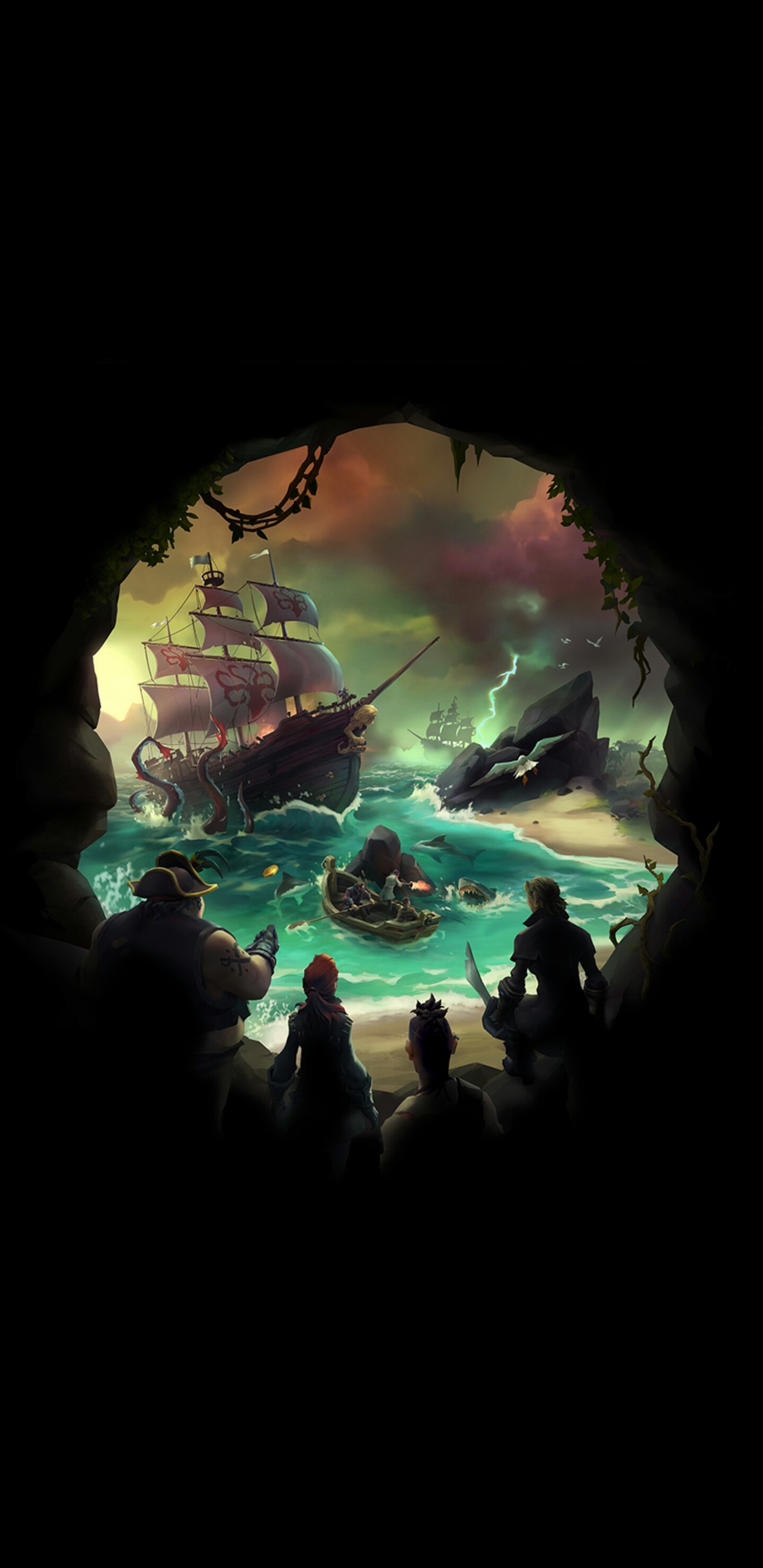 Fondos de pantalla de piratas del caribe (de, piratas, mar, sea of thieves, calavera)