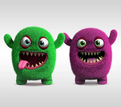 Playful 3D Fluffy Monsters in Vivid Colors