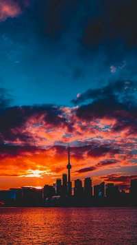 canadá, ciudad, nubes, naturaleza, ontario