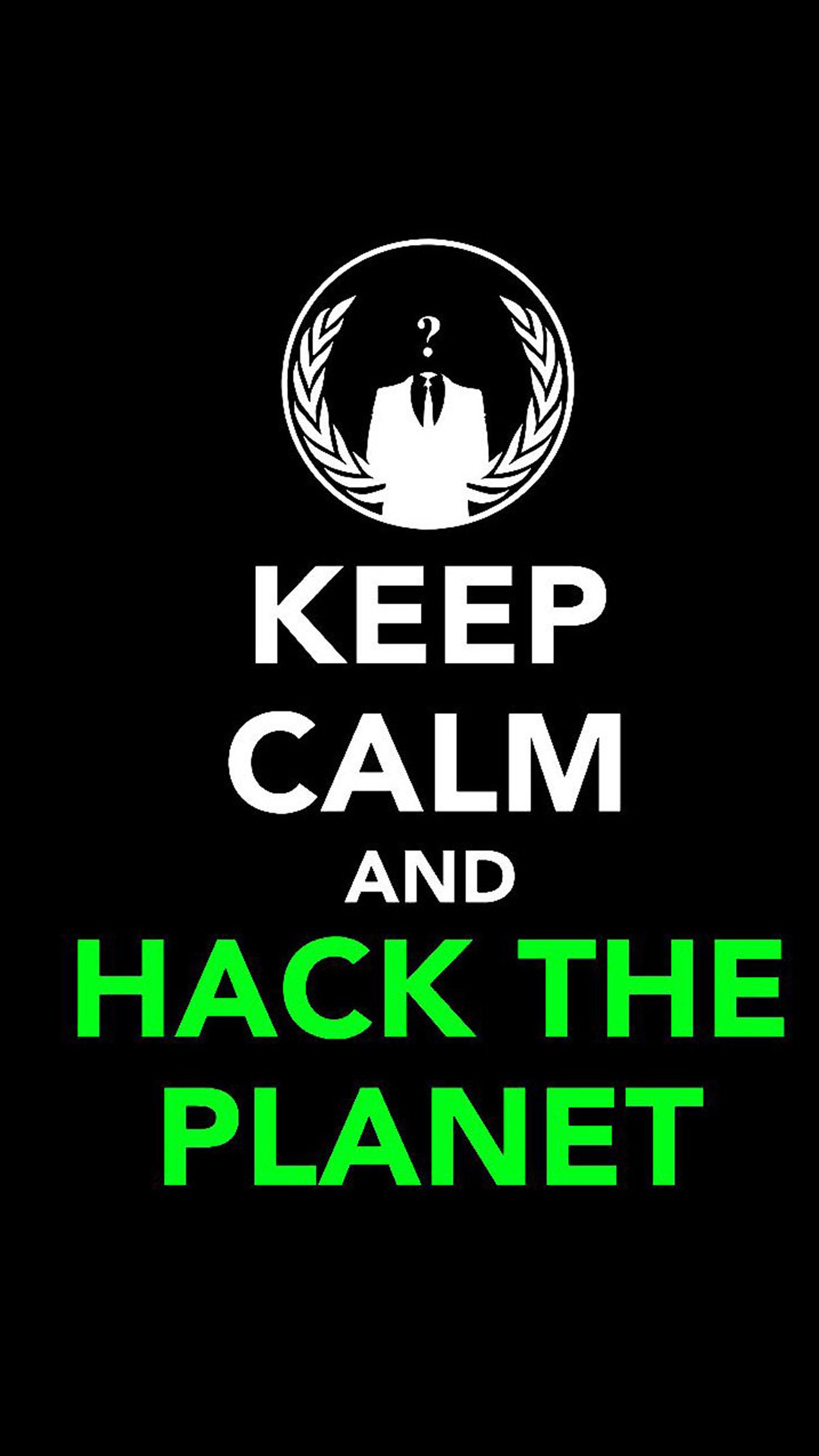 Un gros plan d'une affiche avec un texte vert dessus (hacker, keepcalm, planète, typographie)