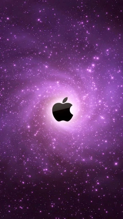 pomme, logo, galaxie violette