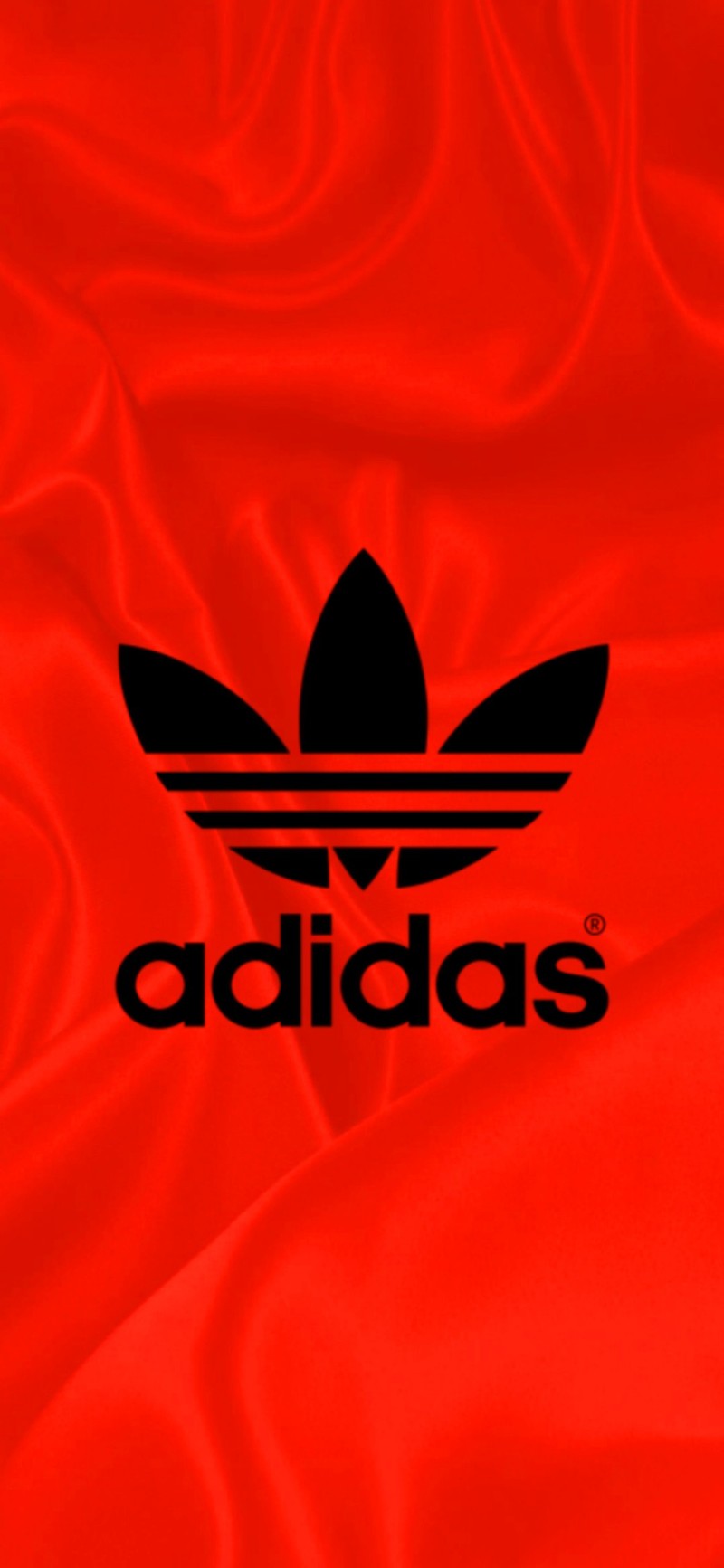 Логотип adidas на красном шелковом фоне (бренд, логотип, оригиналы)