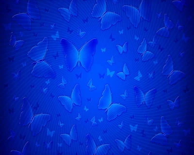 abstrait, blue butterflies