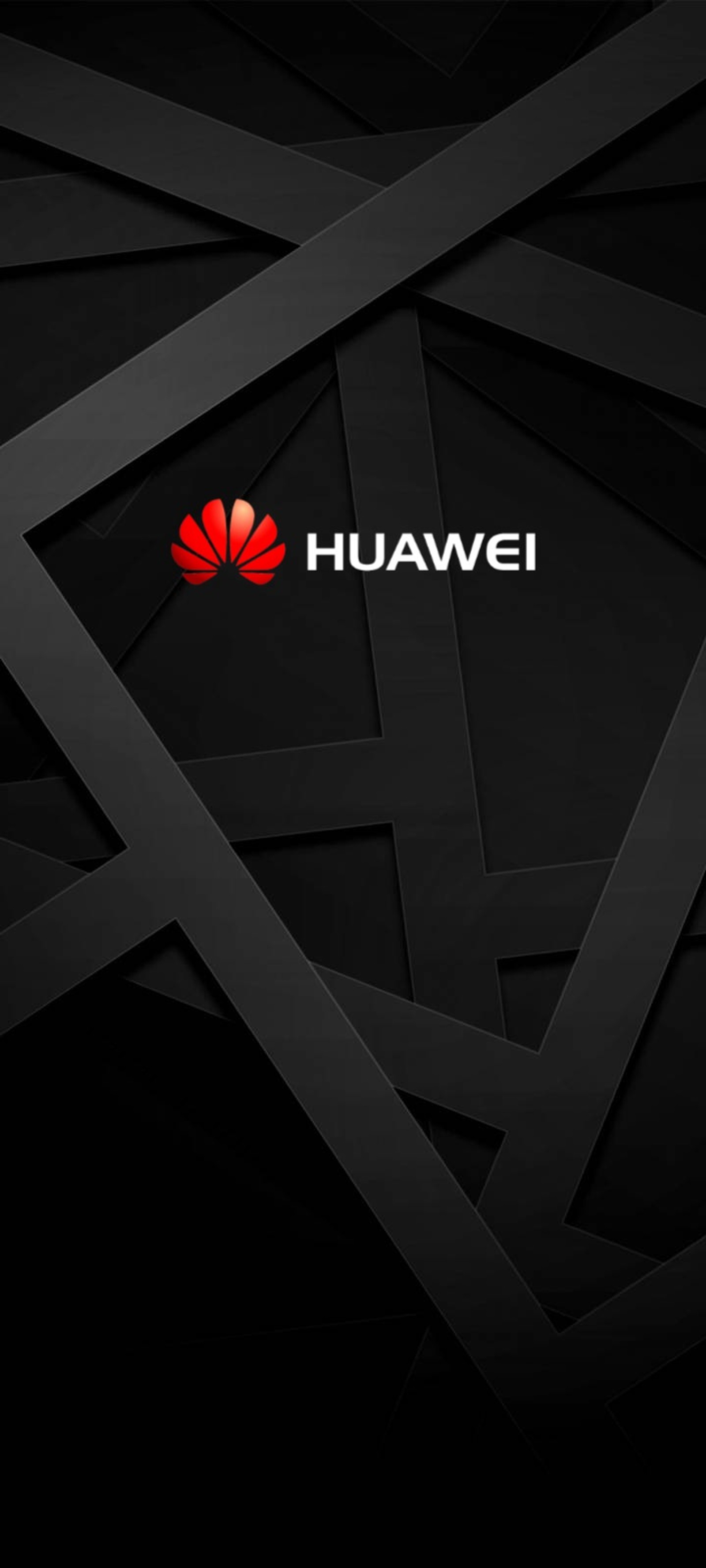 A close up of a black and red wallpaper with a logo (black, huawei)