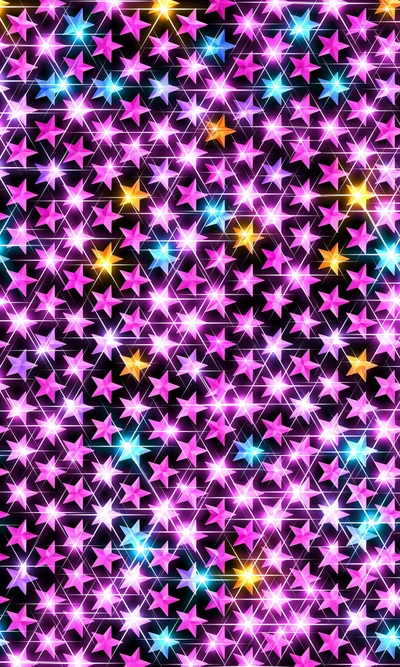 Vibrant Abstract Design with Sparkling Stars