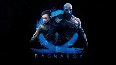 Kratos e Atreus: Guardiões do Ragnarok em Batalha Épica.