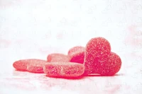 Dulces corazones de goma brillantes: Delicias de amor dulce