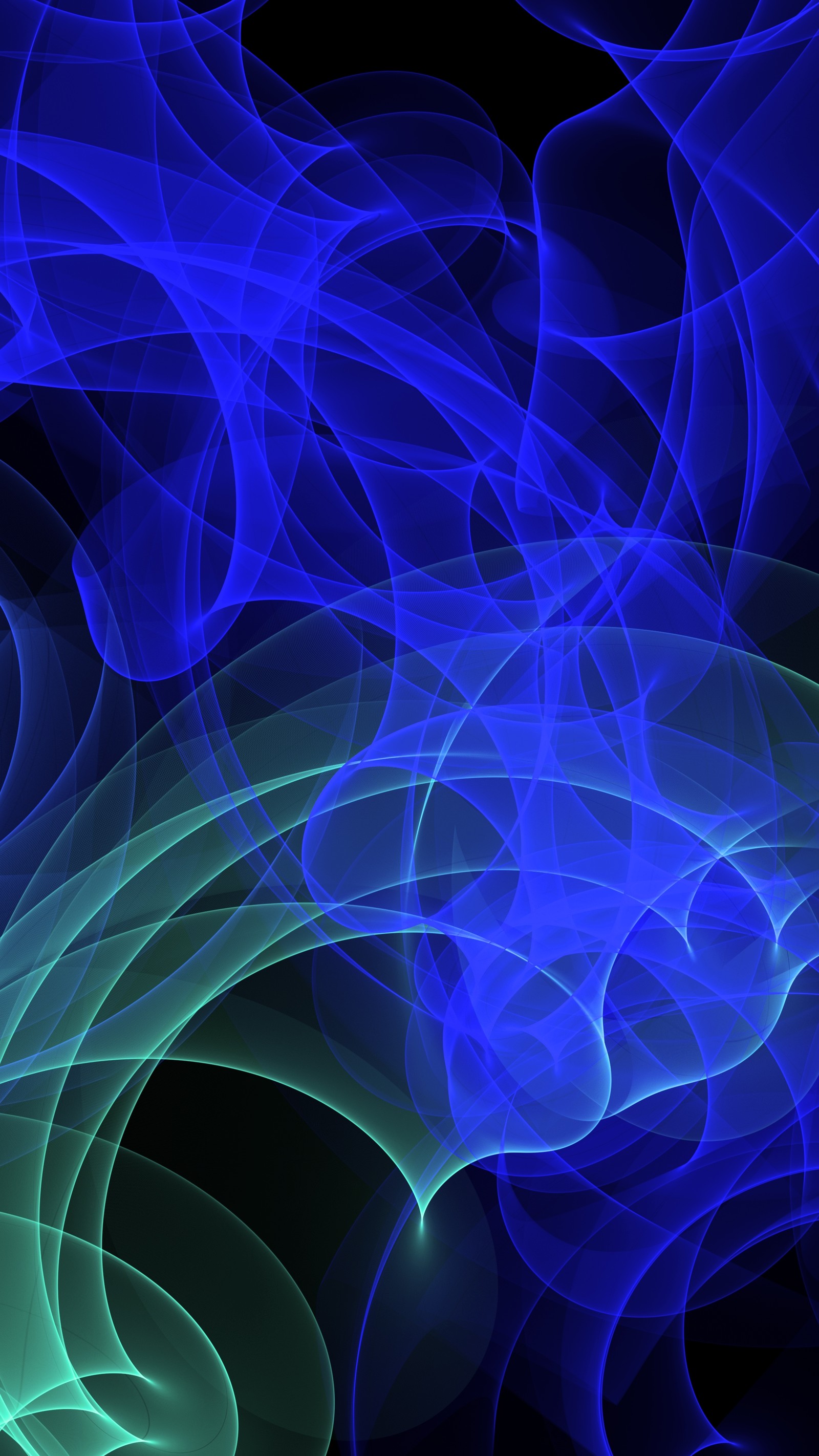 Abstract blue and green background with swirling shapes (blue, electric blue, pattern, design, line)