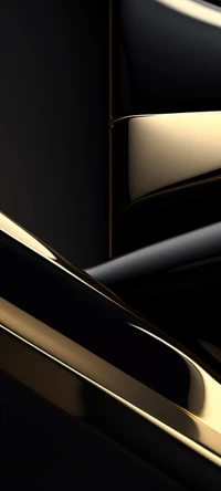 Detalhe automotivo elegante em preto e dourado