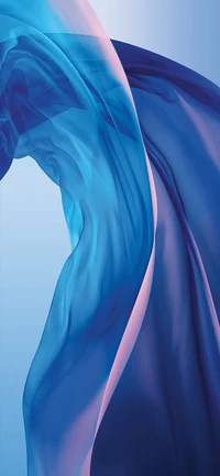 Electric Blue Silk Pattern with Fluid Curves and Rectangular Form