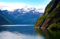 naturaleza, fiordo, geiranger, tierras altas, montaña