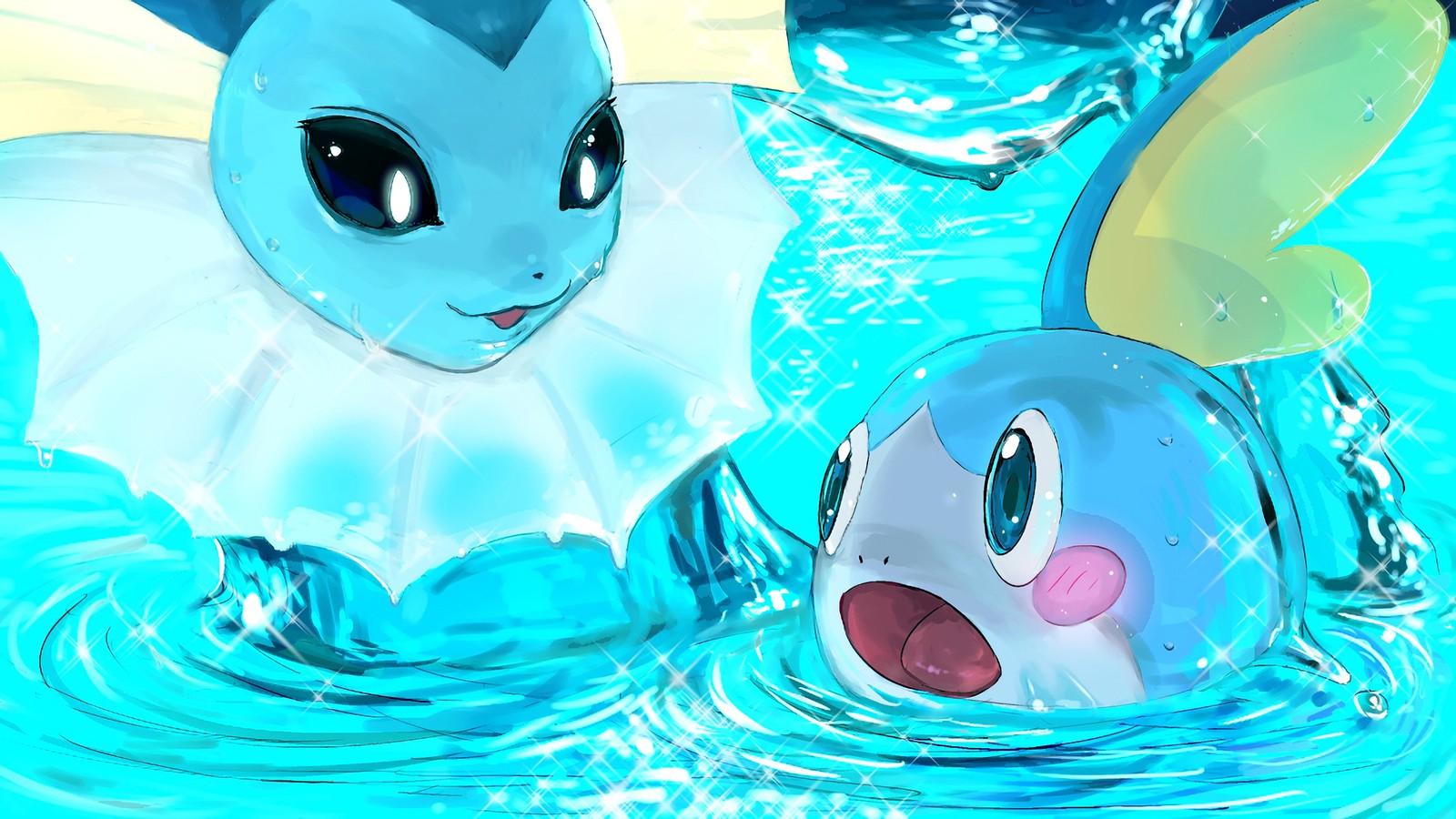 Téléchargez le fond d'écran sobble, vaporeon, pokémon épée et bouclier, pokemon sword and shield, jeu vidéo