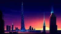 cityscape, buildings, city, digital art wallpaper