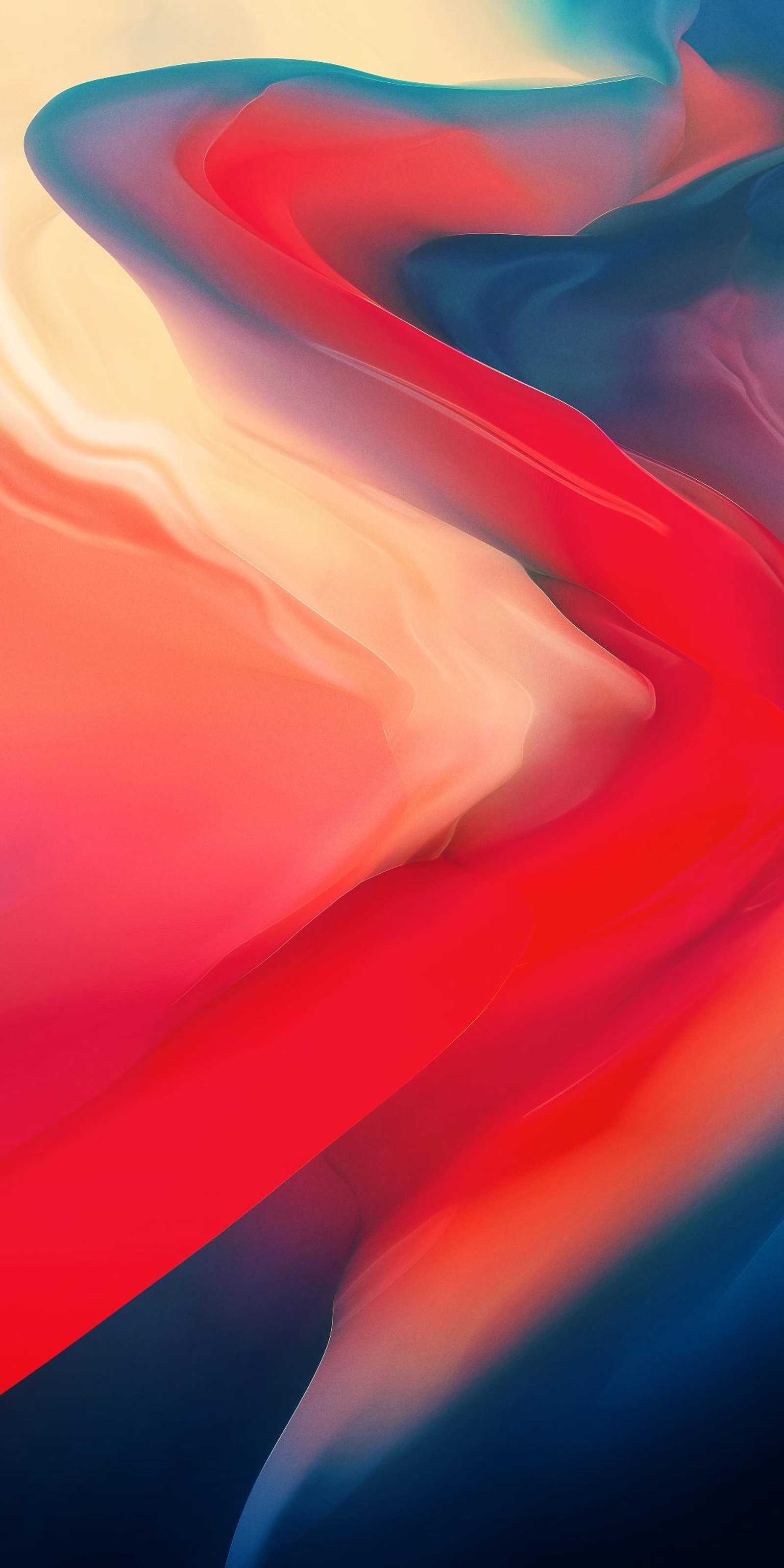 Fotografía abstracta de un fondo rojo y azul con una curva (diseño, oneplus 6, one plus 6, desenfoque)