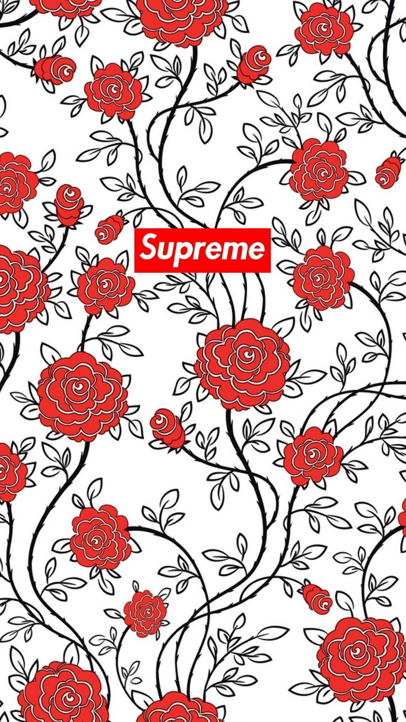 Обои supreme для iphone (роза, supreme)