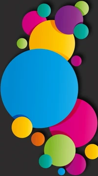 Colorful Abstract Circles on Black Background