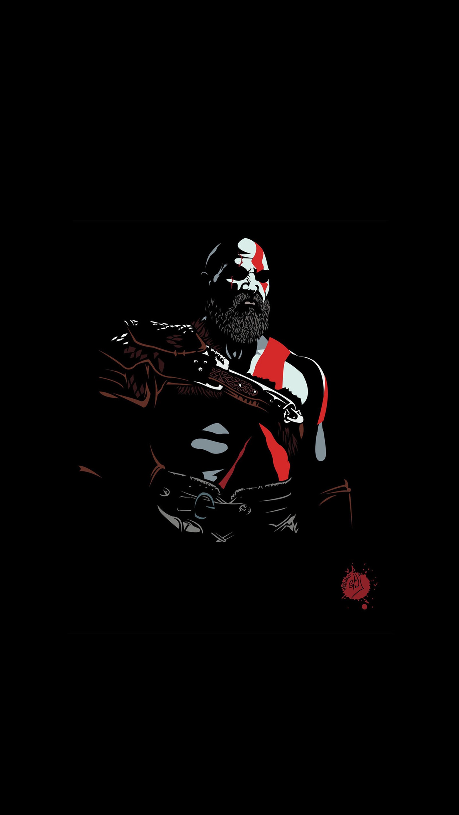 Descargar fondo de pantalla negro, oscuro, juego, gaming, god of war