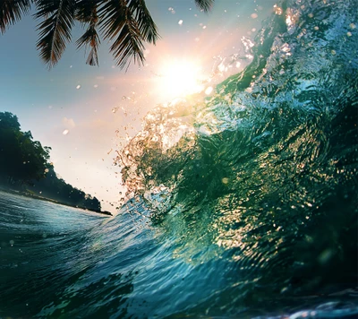 playa, océano, mar, olas