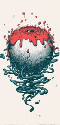 Abstract Sphere with Blood and Vines