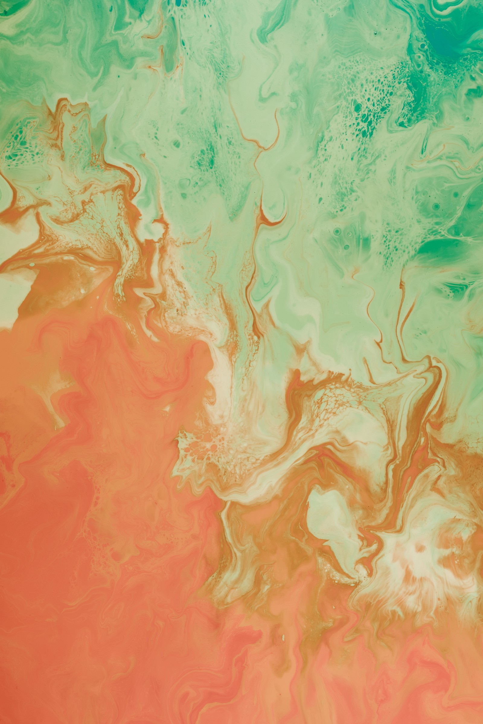 green, orange, painting, pink, art Download Wallpaper