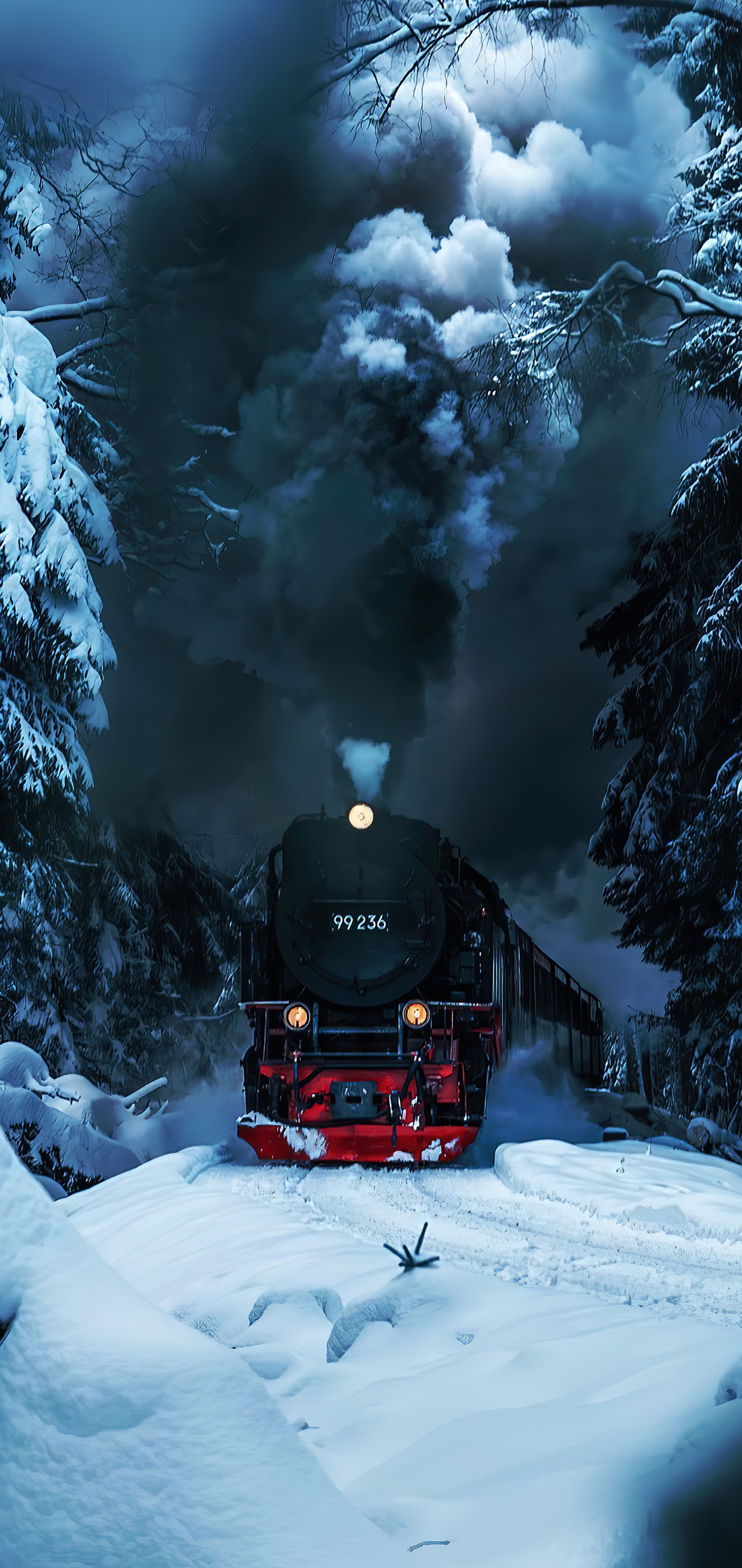 snow, train, automotive lighting, plant, rolling stock wallpaper