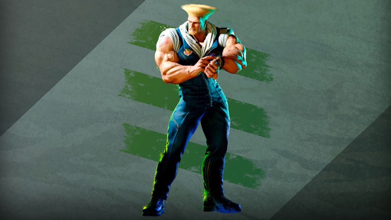 Мужчина с зеленым лицом держит бейсбольную биту (гайл, guile, street fighter 6, видеоигра, sf6)