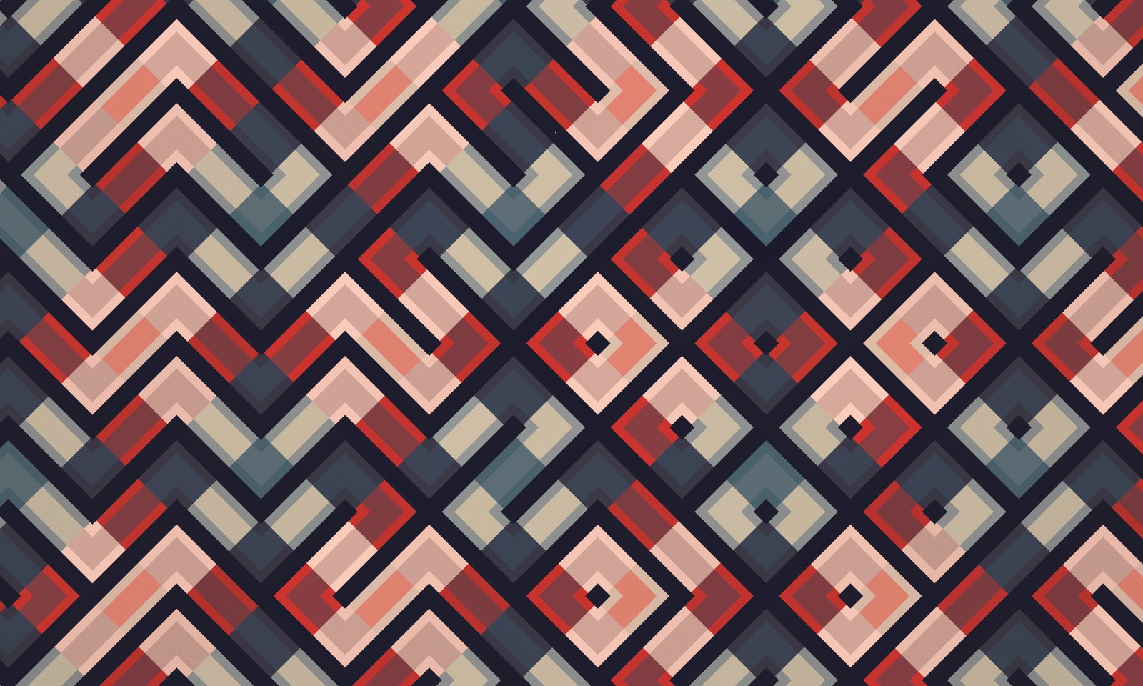 A geometric pattern with red, blue and grey squares (pattern, line, plaid, textile, orange)