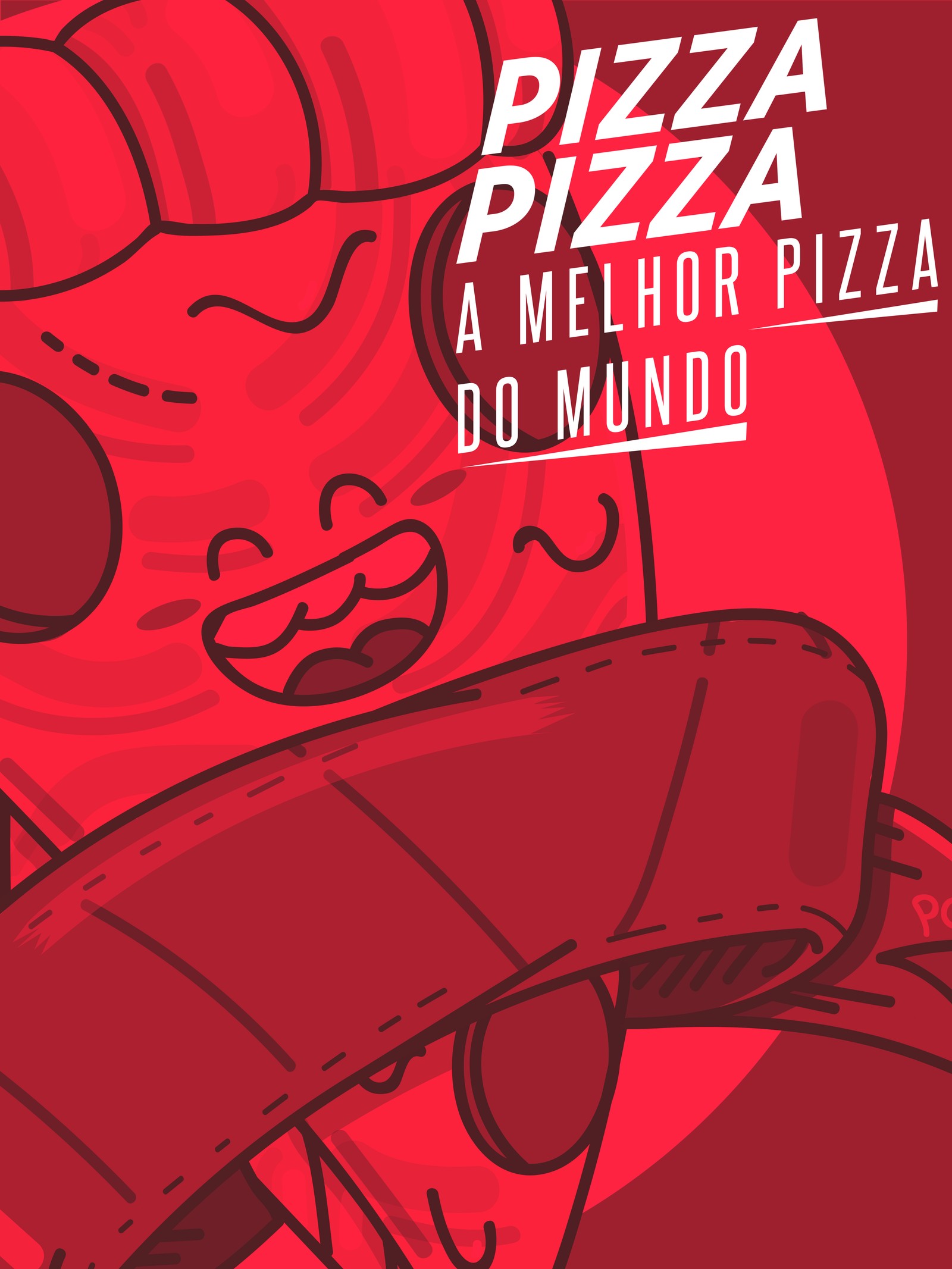 Pizza pizza es un póster delicioso y apetitoso (pizza, rojo, cocina, arte, cartel)