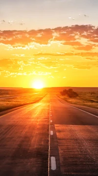 Golden Sunset Over an Open Road