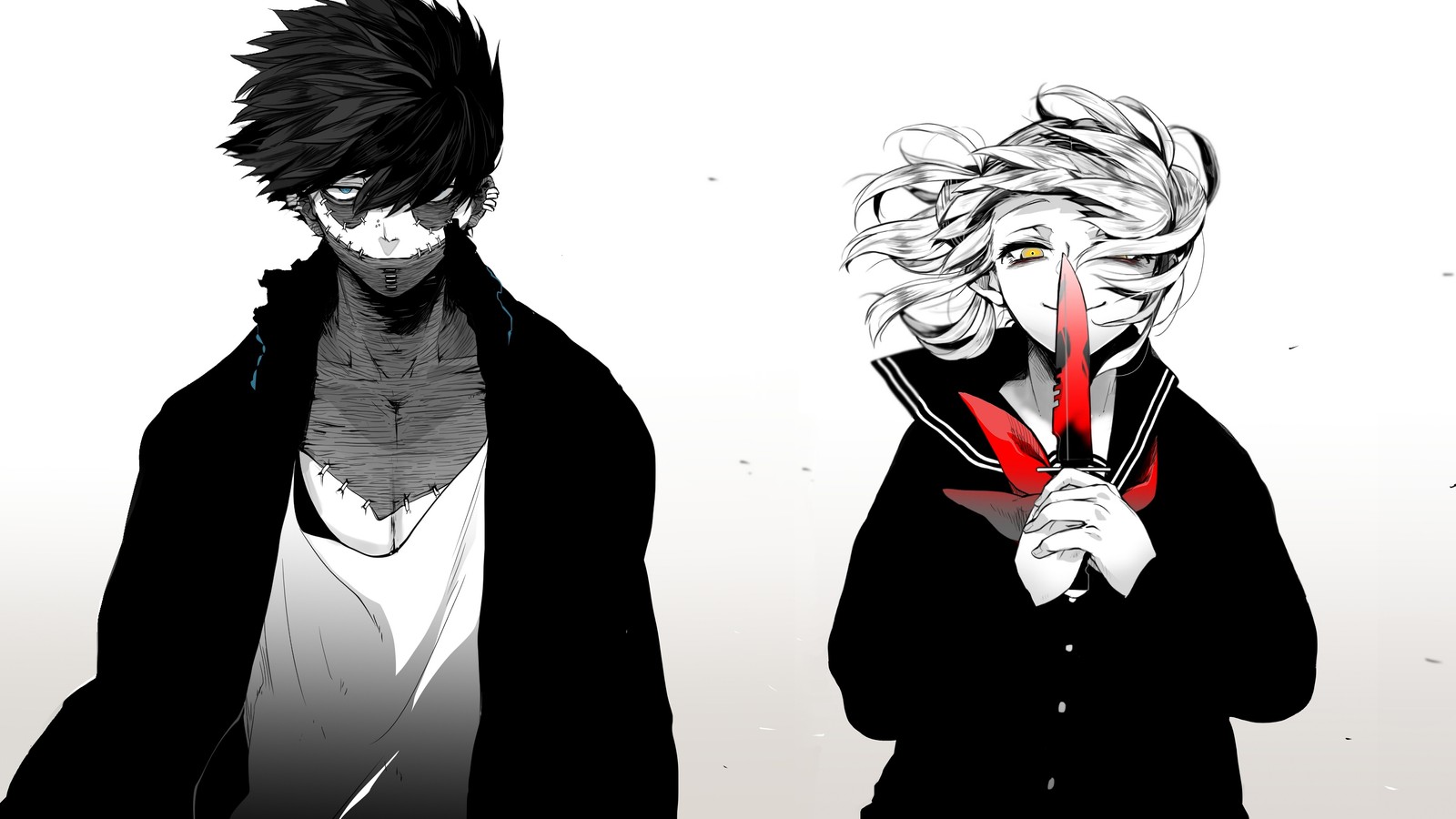 Скачать обои даби, dabi, голубое пламя, химико тога, himiko toga