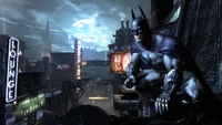 Batman Perched Over Gotham: A Dark Adventure Awaits