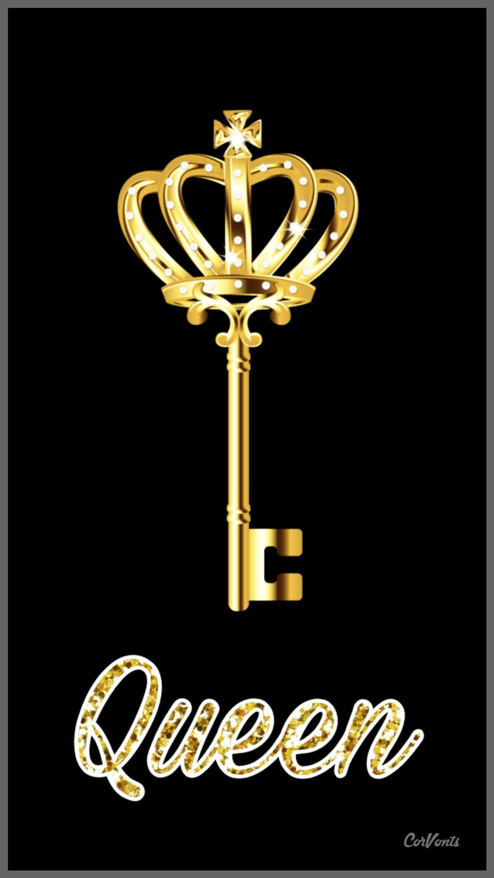 key, gold, queen, black, font Download Wallpaper