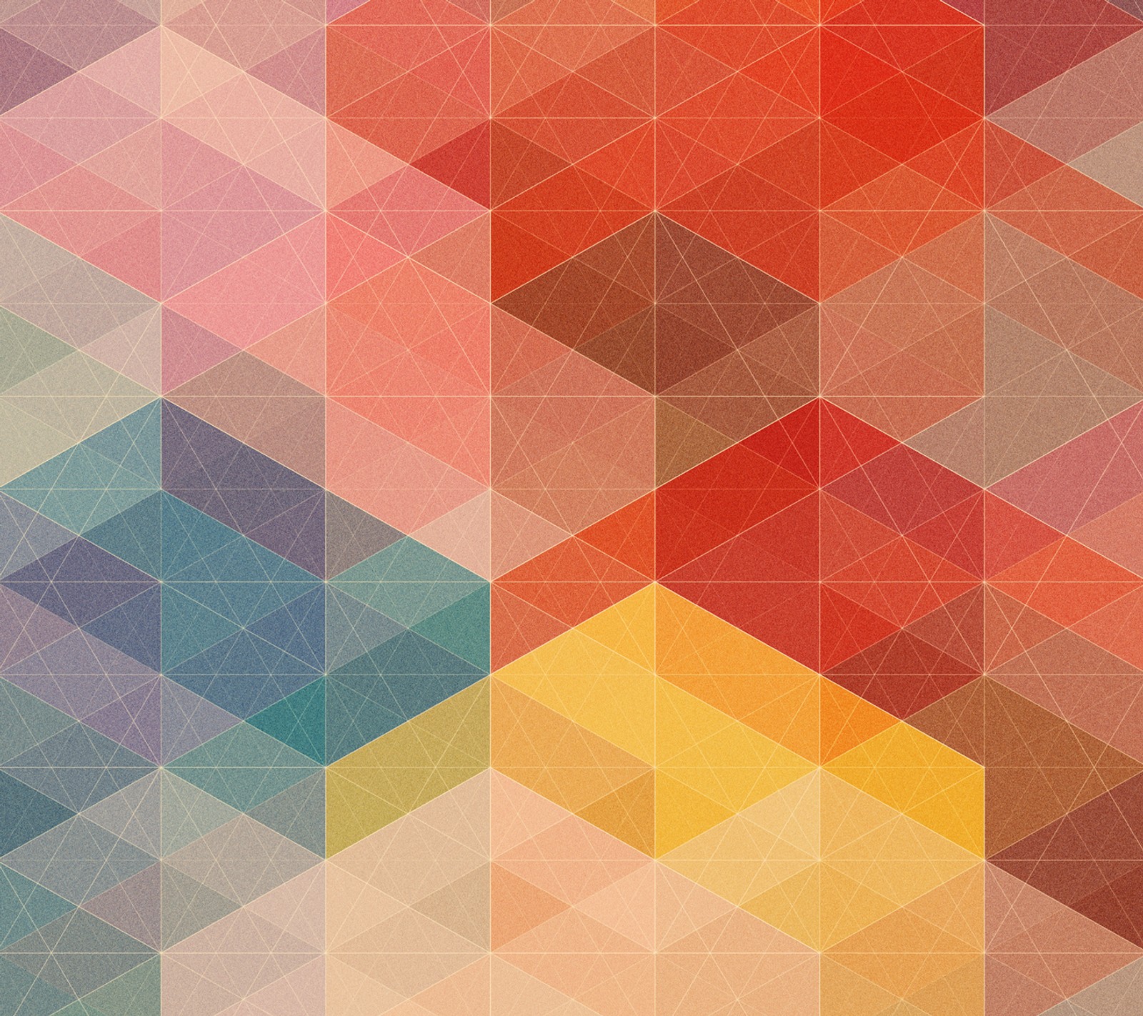 A close up of a colorful geometric pattern with a lot of lines (abstract, angles, pastel, red, soft)