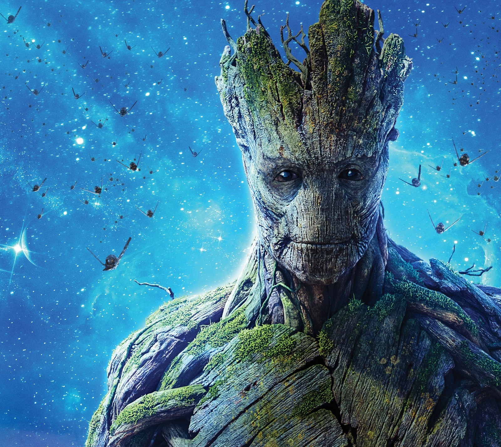 A close up of a grooter with a tree in the background (groot, guardians of the galaxy)