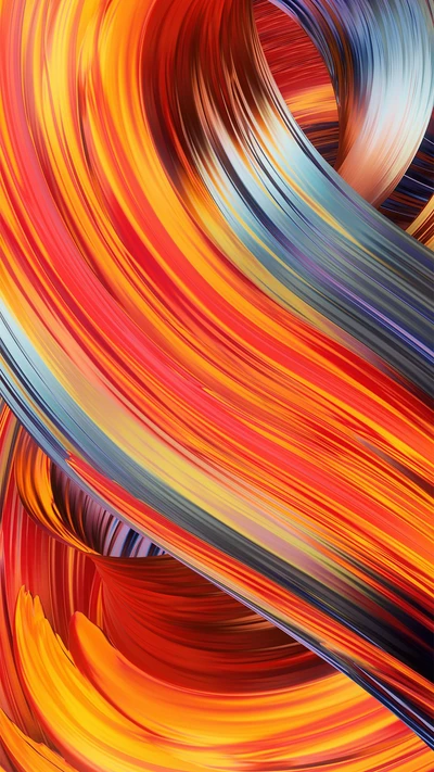 Vibrant Abstract Color Waves in Fiery Tones