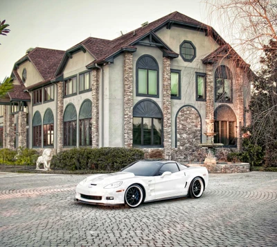 voiture, corvette, promenade