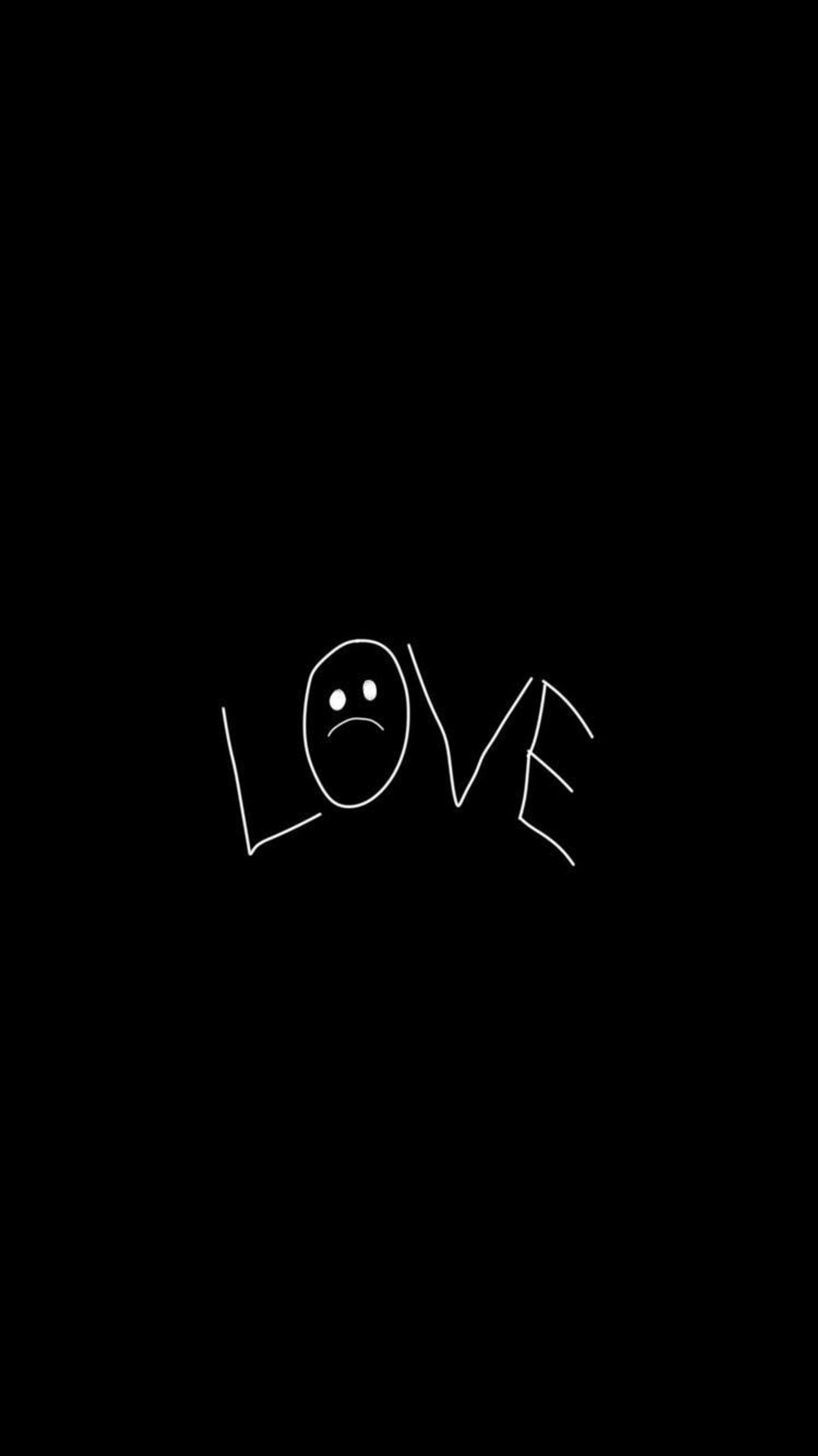 A close up of a black background with a white text that says love (lil peep, lil, peep, gustav, gustav ahr)