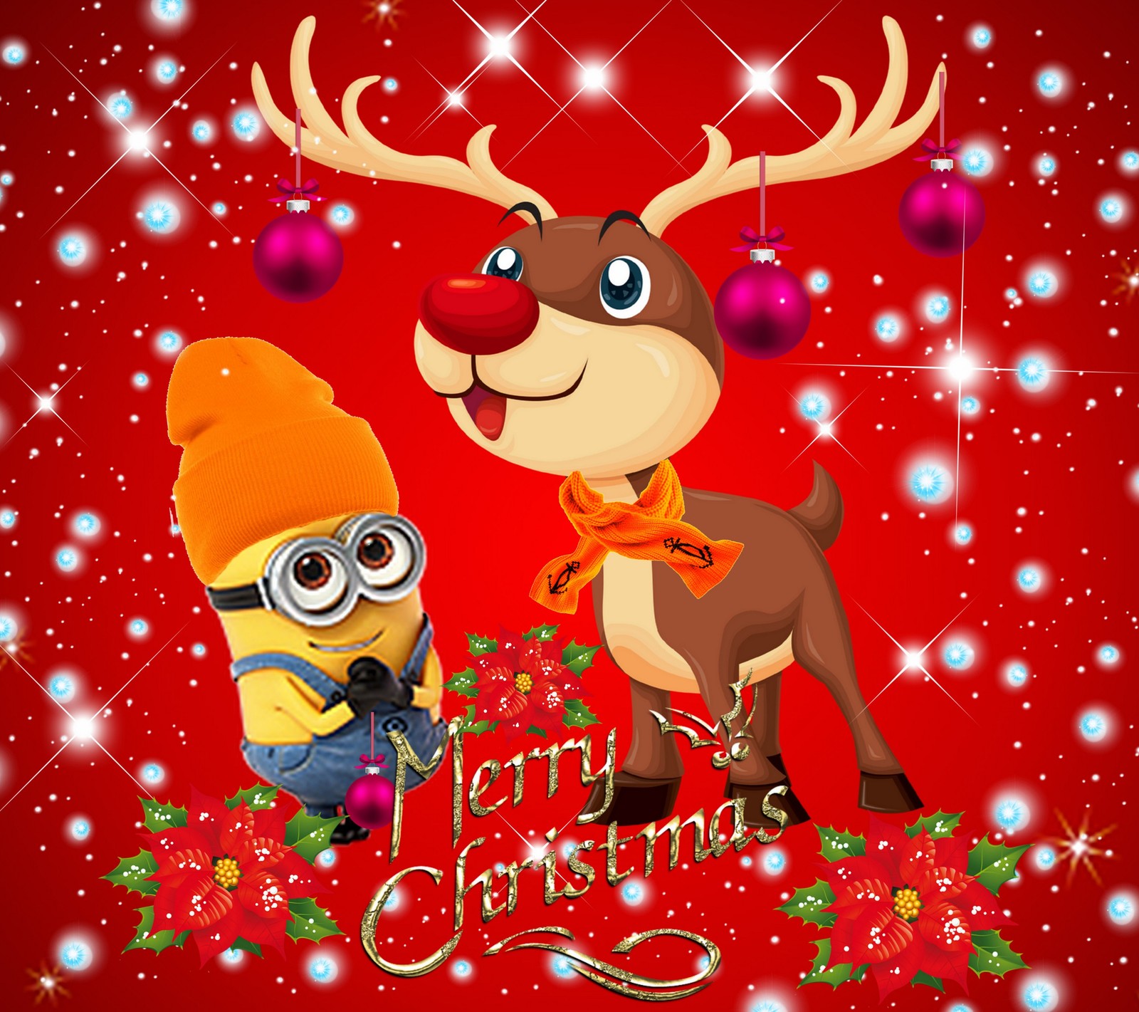 Скачать обои мультфильмы, merry christas, minionchristmas, рождество