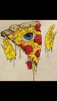 cheesy, olho, pizza, trippy