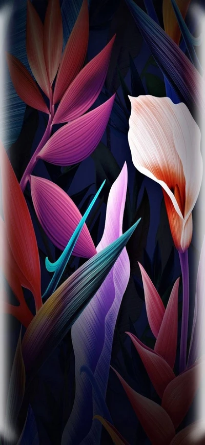 Fantasia Floral Vibrante: Papel de Parede Huawei Mate 10 Pro