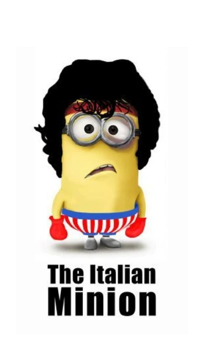 The Italian Minion with curly hair and striped shorts.