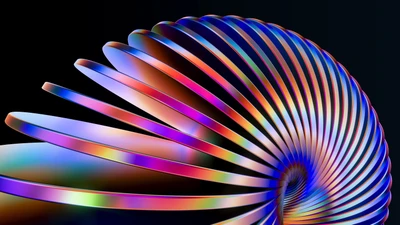 Vibrant 3D Spiral Slinky: Abstract Colorful Design